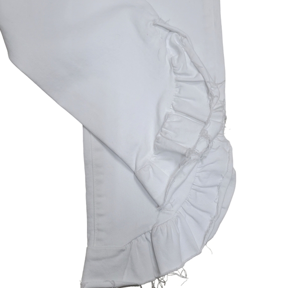 PAIGE Hoxton Straight Ruffle-Detail Ankle Jeans. Size 30. Inseam 27" NWT… - Picture 10 of 16